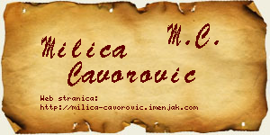Milica Čavorović vizit kartica